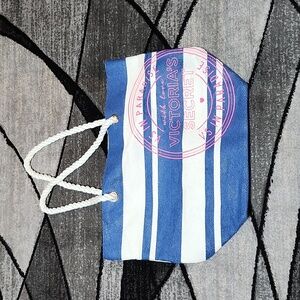 VICTORIA SECRET 2013 STRAW STRIPED NAUTICAL PARADISE TRAVEL TOTE